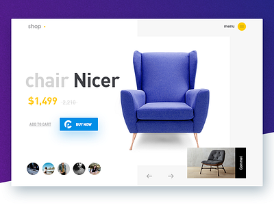 Chair Shop design interface ui web