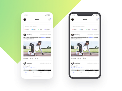 Fitness app for iPhone X discover feed fitness gym health ios iphone x minimal nutrition post running workout