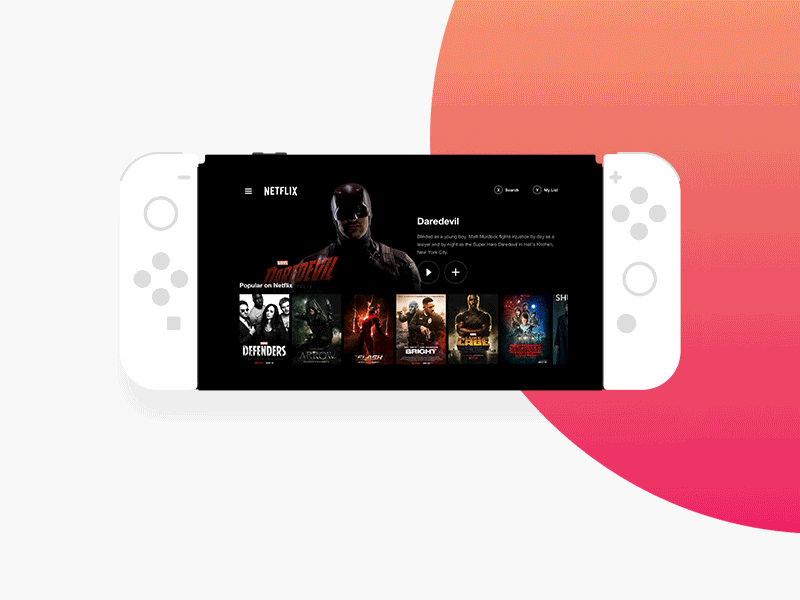 Netflix for Nintendo Switch Animated animation nintendoswitch player series switch theater ui