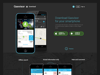 Gasvisor Landing blue dark interface landing landing page ui web design webdesign