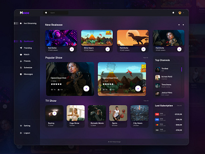 Streaming Dashboard App Concept