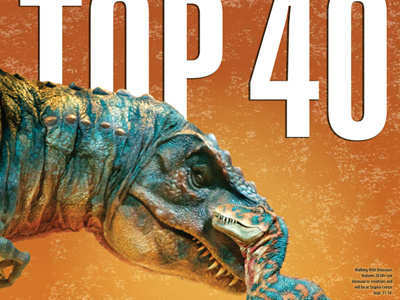 Summer's Top 40 A&E Intro Cover blue dinosaurs entertainment news newspaper orange texture