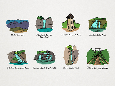 Georgia State Park custom illustrations