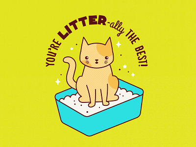 Litter-ally animal animals art cat cute design funny illustration joke kitty litter litterbox pun vector