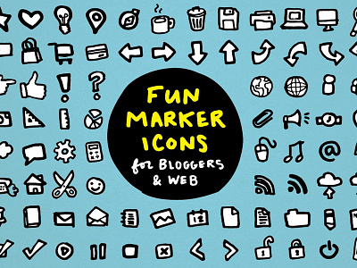 Fun Marker Icons for Bloggers & Web Design