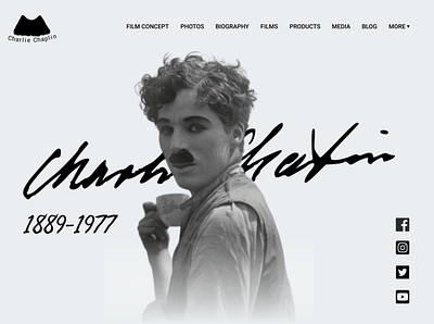 Charlie Chaplin biography concept concept art design portfolio ui ui design webdesign