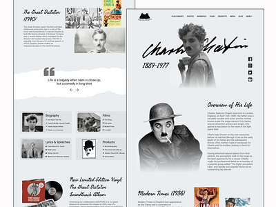 Charlie Chaplin - Full Page biography concept concept art design illustration portfolio ui ui design ux vector