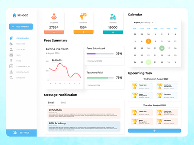 SCHOOZ - School Management Software branding concept concept art dashboad dashboard design dashboard ui design school app software ui ui design ux