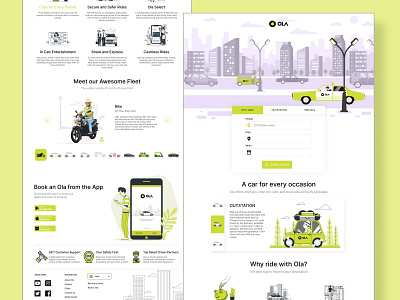 Ola Redesign Concept branding cab car concept concept art design illustration ola ui ui design ux vector