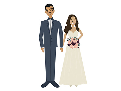 Bridal Illustration bride getting married groom illustration marriage