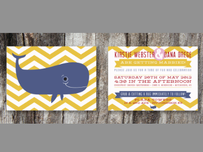 Wedding Invite banner typography whale