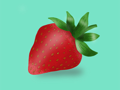 Strawberry design fruit illustration leaves red strawberry texture