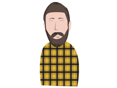 My husband beard illustration plaid self portrait texture