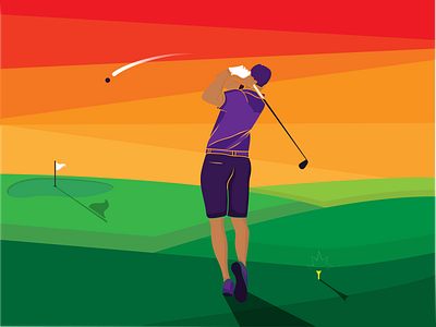 Vector Golfing art design flat illustration illustrator vector