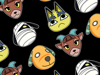 Melo's Lock Screen acnh animal crossing cartoon chibi design digital art dogs gaming graphic design illustration illustrator kawaii lockscreen lucky minimal nintendo pattern photoshop villagers wallpaper