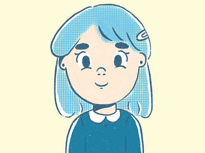 Jenn’s Icon blue cartoon chibi comic cute drawing dry brush icon illustration kawaii procreate vexel