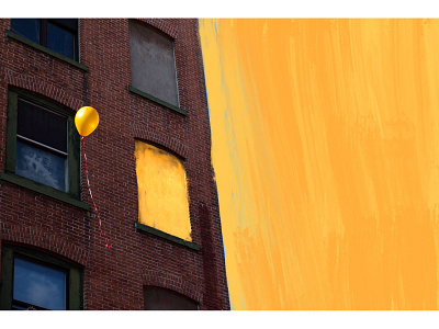 Yellow Balloon art artwork mixemedia newyork photography procreate streetphoto