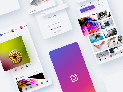 Instagram Design Concept account app clean concept design gallery instagram profile social ui