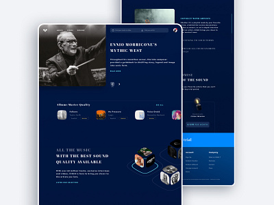 Music Homepage 2d clean concept dark dashboard design interface logo typography ui website