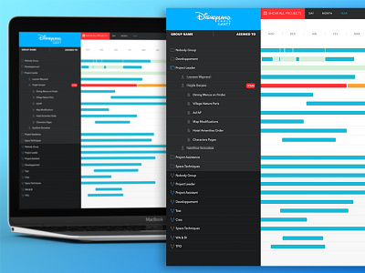 Disney Gantt Project dashboard design disney flat gantt interact minimalist projects task team timeline ui