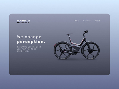 The New Gazelle Bycicle - Web Design Concept app design bike blue buttons dark ui goals simple ui