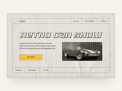 Concept for retro car show design retro retro car ui vintage website