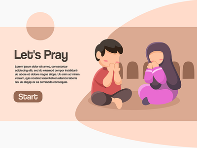 Islam Kids Praying animation bedtime story children book illustration flat illustration illustration islam islam children islamic art kids kids app kids illustration muslim muslim kids muslimah praying