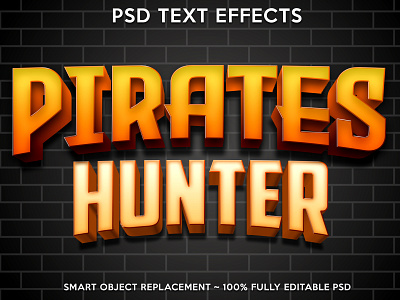 Pirates Hunter editable editable text font effects psd text effects text text effects text style