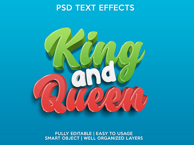 King and Queen editable editable text font effects psd text effects text text effects text style
