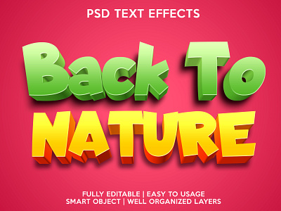 Back To Nature editable editable text font effects psd text effects text text effects text style