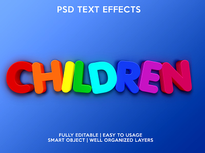 Children children editable editable text font effects kids play playful psd text effects text text effects text style