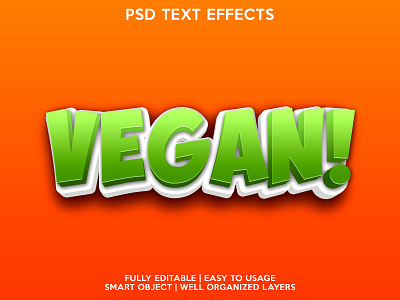 Vegan editable editable text font effects psd text effects text text effects text style vector vegan vegtable