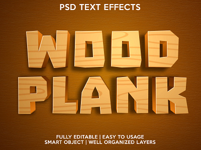 Wood Plank editable editable text font effects lumber psd text effects text text effects text style wood woodworking