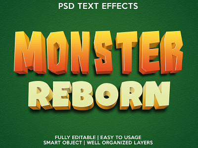 Monster Reborn editable editable text font effects psd text effects text text effects text style