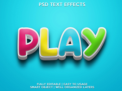 Play child editable editable text font effects kids play playing psd text effects text text effects text style