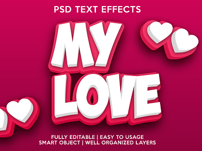 My love editable editable text font effects love lovely psd text effects text text effects text style