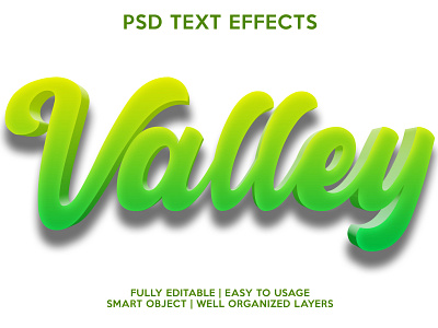 valley design editable editable text font effects psd text effects text text effects text style