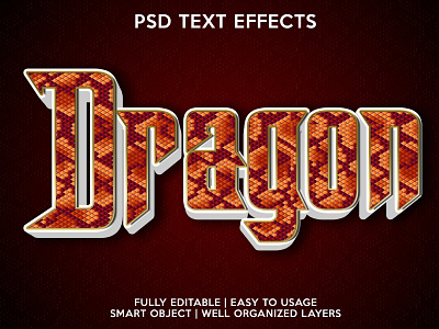 Dragon dragon editable editable text font effects psd text effects text text effects text style
