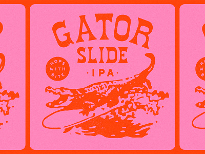 Gator Slide IPA beer branding illustration label design