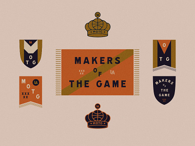 Makers basketball branding crownm banner illustration