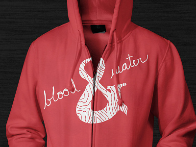 blood&water Hoodie Red band drawn hand hoodie type wood