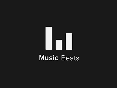 Music Beats Logo blackandwhite logo minimal minimal design minimal logo design