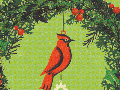 Holiday Cardinal holiday illustration