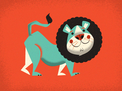 A Lion 3 color fun illustration lion son