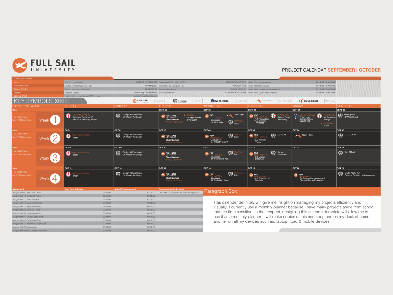full sail university calendar by Carlos H on Dribbble