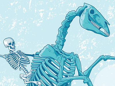 Bone Chiller Illustration beer blue bones illustration package design skeleton vector