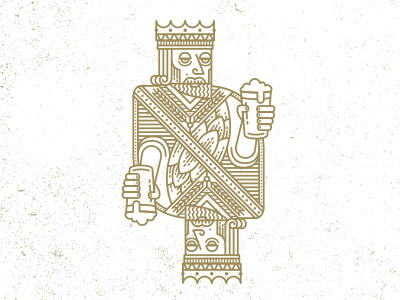 The Beer King beer cards crown gold king lines symmetry vector