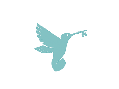 Hummingbird logo mark bird blue hummingbird key logo logomark process real estate realtor vector