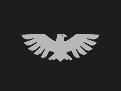Hawk mark bird black grey hawk logo mark raptor wings