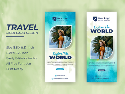 Travel rack card or dl flyer template tour poster leaflet design abstract branding business company corporate design graphic design rack card design template travel travel ads travel agency travel business travel card travel rack card ui vector